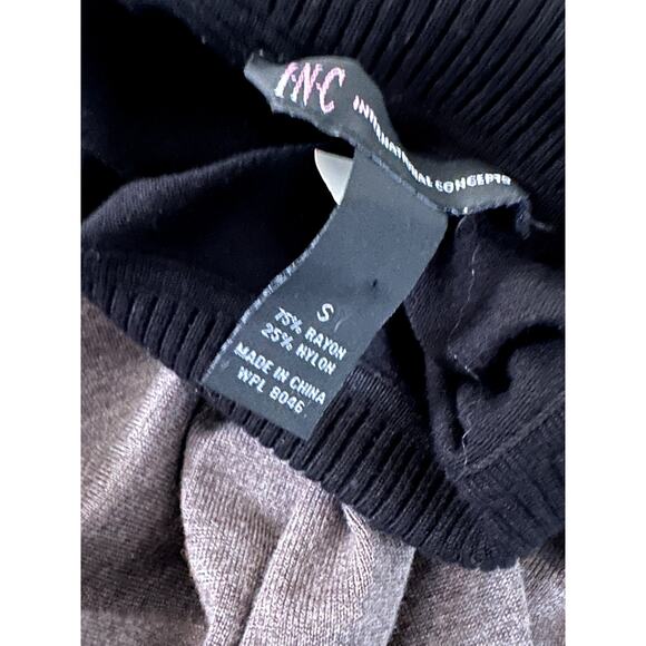 I.N.C International Concepts Mock Neck Sweater Small Black Brown Tan - Picture 4 of 4